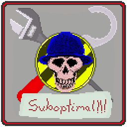 Ship's colours: a hard-hatted skull over crossed wrench and hook